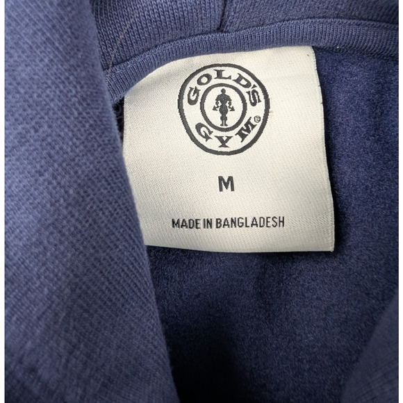 Golds Gym Hoodie Mens Medium Blue Heavyweight Athletic Body Building Gym Workout - Picture 6 of 8